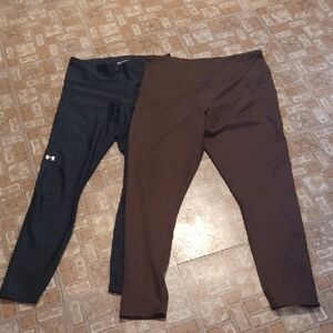 Under Armour Black and Brown Maurices  Athletic Leggings Size Large